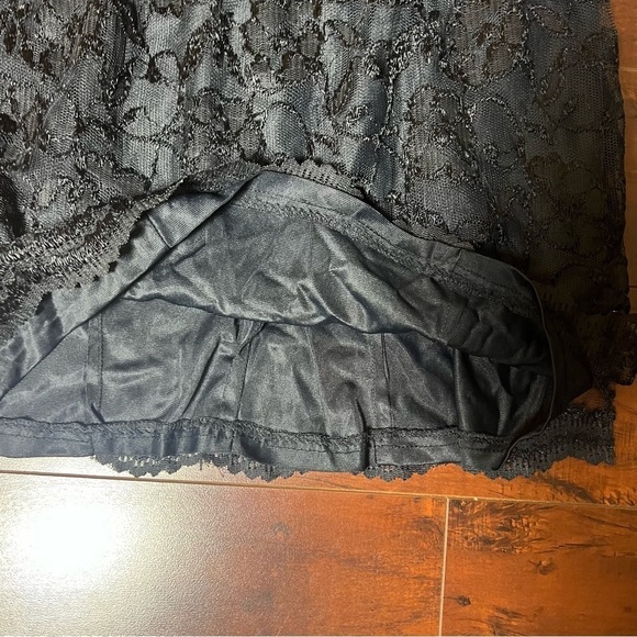 VINTAGE All That Jazz 1980s Mini Lace Dress Black Off The Shoulder Prom Size 7/9 - Picture 4 of 10